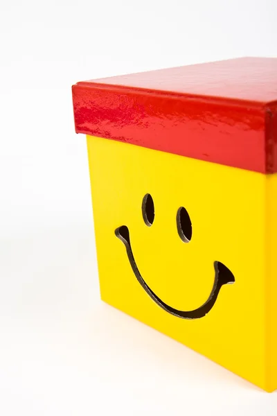 Žlutý dárkový box — Stock fotografie