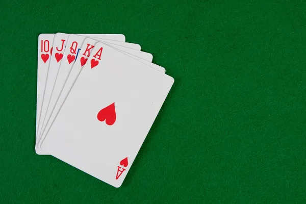 Karty s poker uspořádání — Stock fotografie