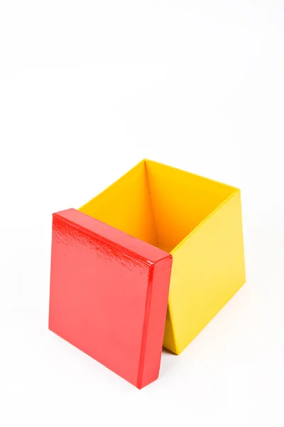 Otworzył pudełko żółty — Zdjęcie stockowe