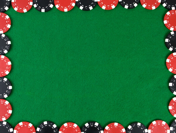 Frame with poker chips