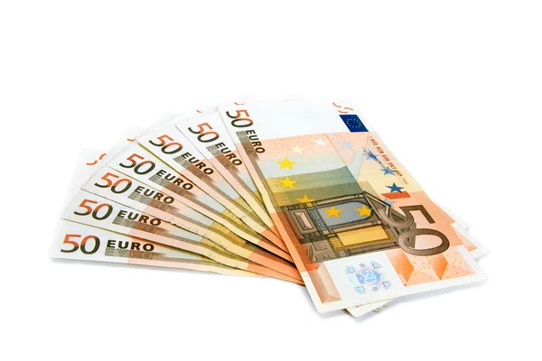 Cinquante billets en euros — Photo