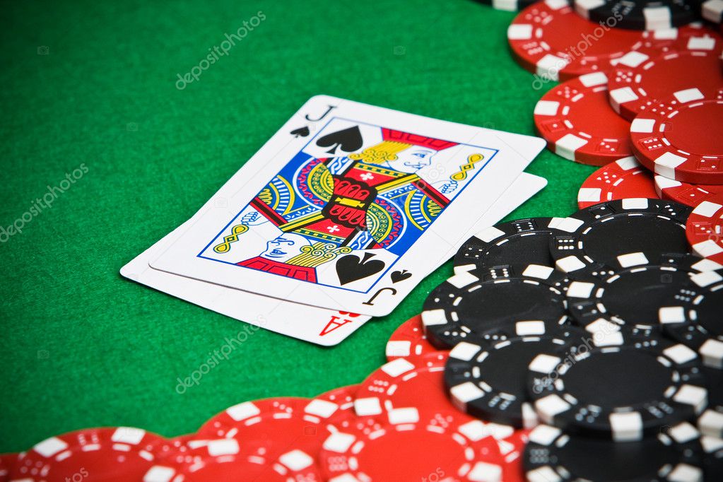 Ace of hearts and black jack