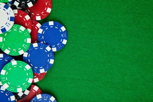Casino di gioco d'azzardo chips con spazio di copia — Foto Stock