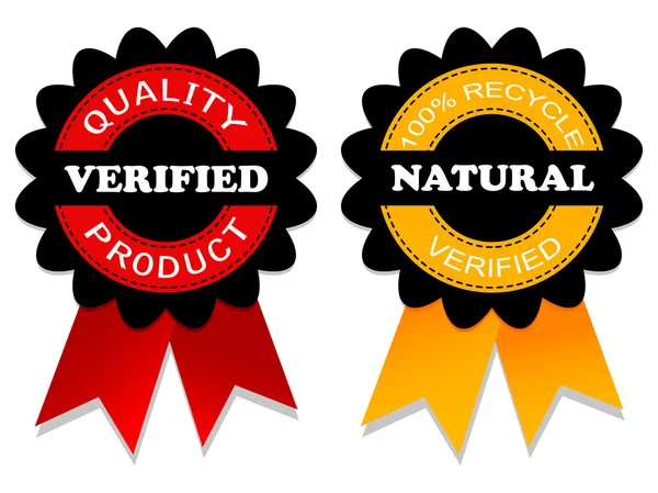 Verified and natural emblem — Stock Vector