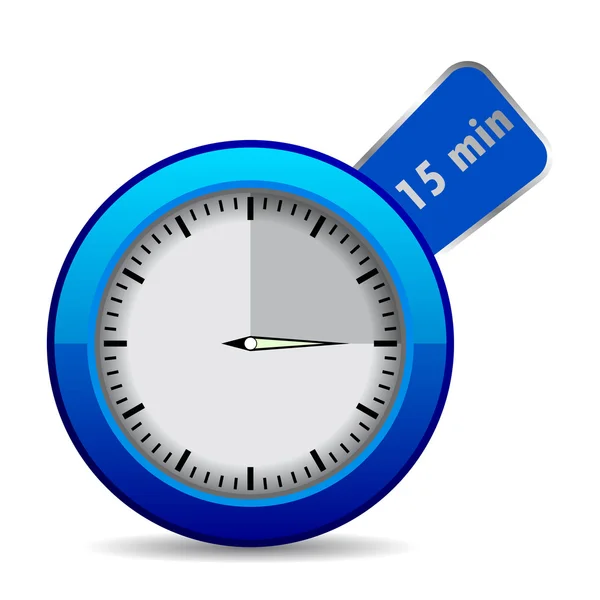 Blue vector timer "15 min" — Stock Vector