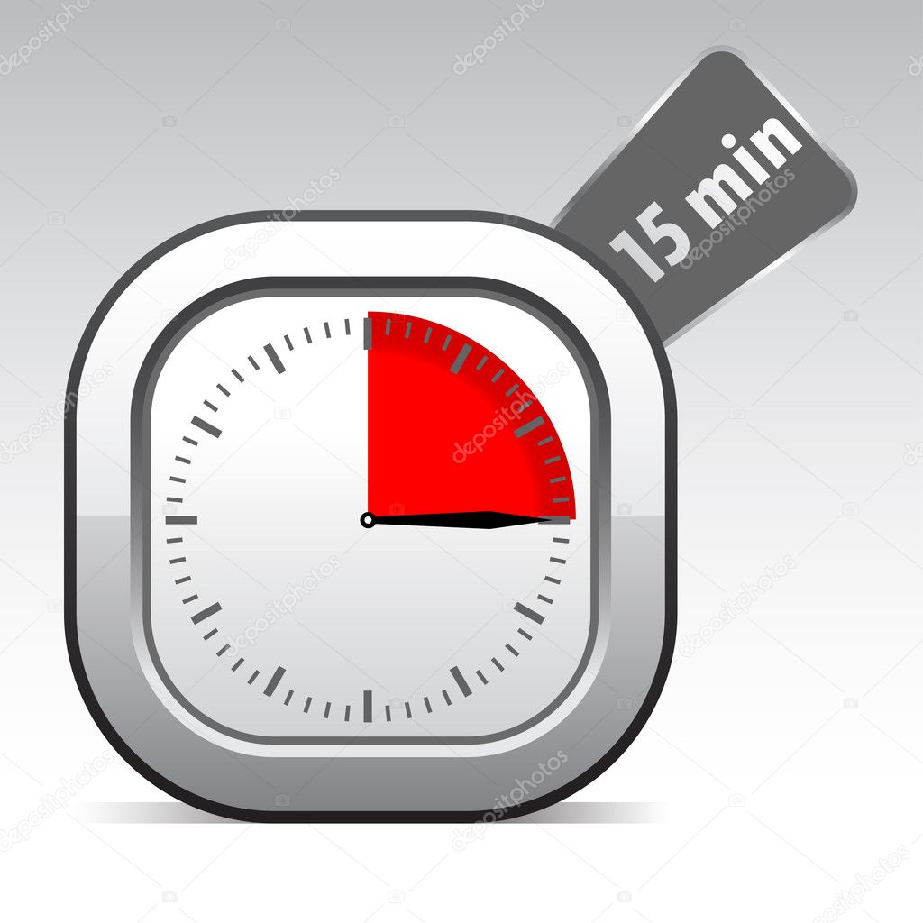 Vector clock on gray background