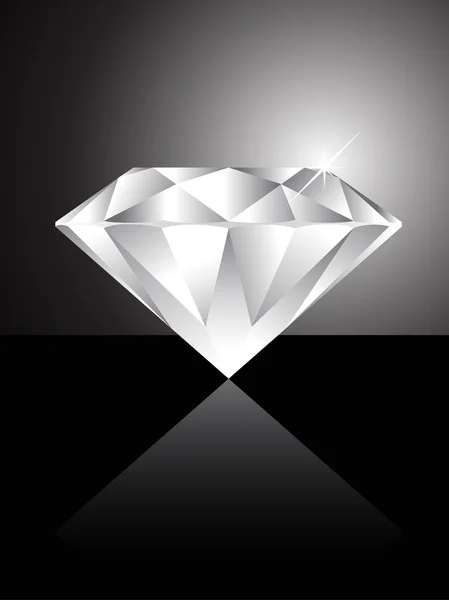 Diamant auf schwarzem Hintergrund — Stockvektor