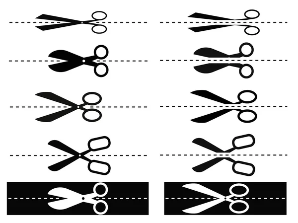 Set of scissors icons — Stock Vector