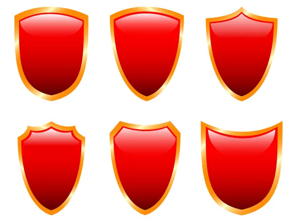 Красный блестящий щит — стоковый вектор
