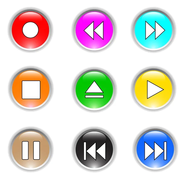 9 Buttons — Stock Vector