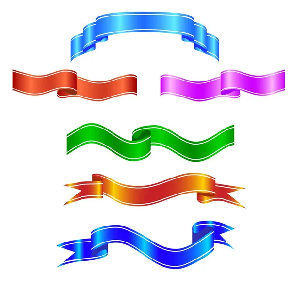 Jeu de rubans vectoriels dans différents colo — Image vectorielle