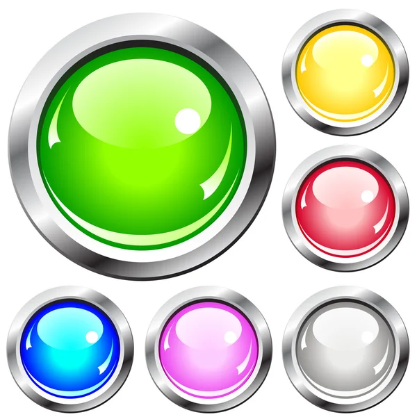 Блестящие металлические кнопки — стоковый вектор
