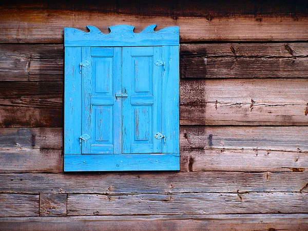 stock image Photo of an old window in Lithuanian sty