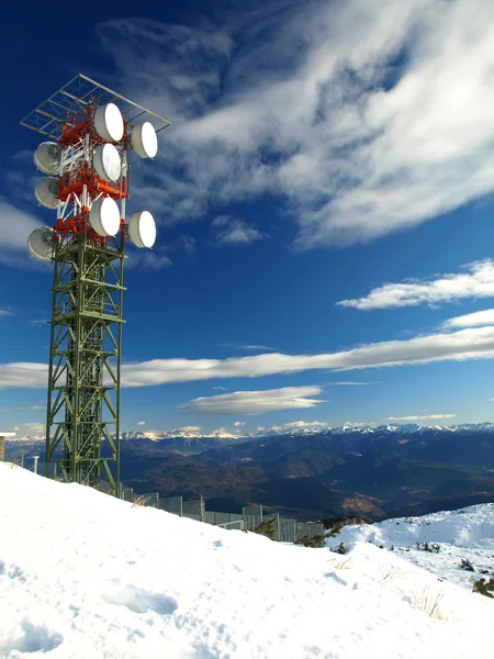 High aerial on top snow mountain — Stockfoto