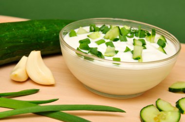 Yoghurt with the cucumber clipart