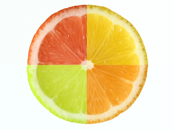 Цитрусові фрукти з відсічним контуром — стокове фото