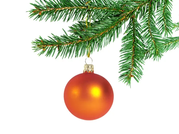 Oranžová vánoční koule — Stock fotografie