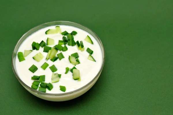 Yoghurt with cucumber — Stock Photo, Image