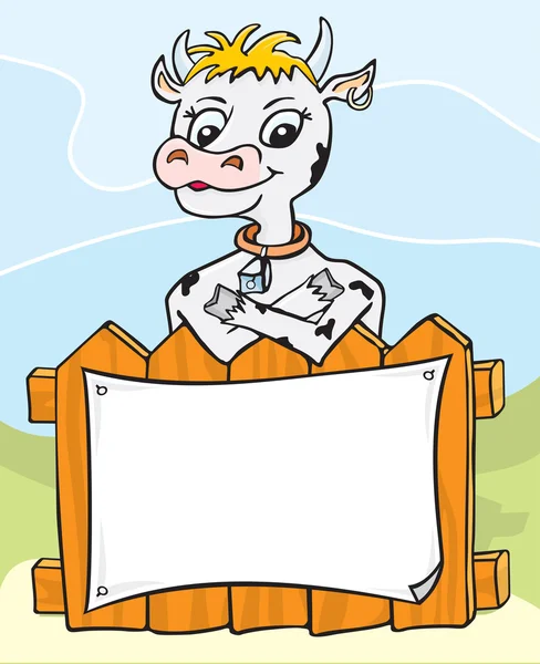 Vaca amigável — Vetor de Stock