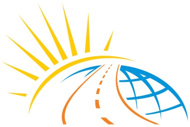 Road across world clipart