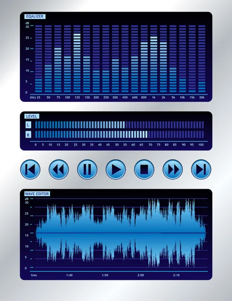 Blue sound mixer — Stock Vector