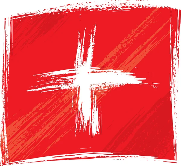 グランジのスイス連邦共和国の旗 — ストックベクタ