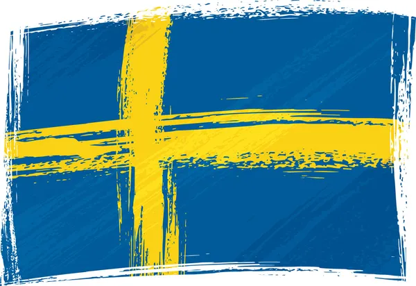 Grunge σημαία Σουηδίας — Διανυσματικό Αρχείο