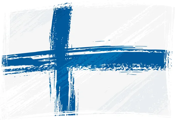 Гранж-флаг Финляндии — стоковый вектор
