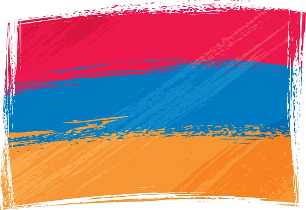Grunge Armenien flagga — Stock vektor