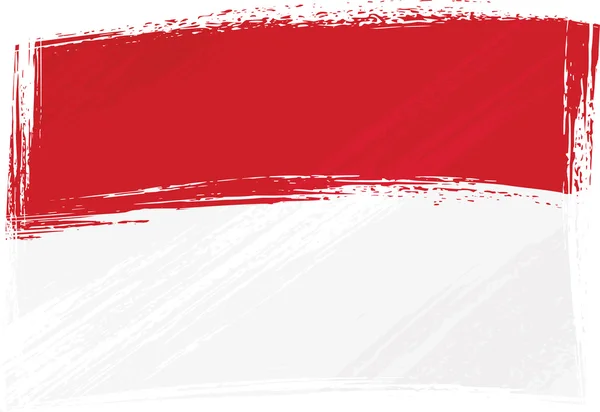 Grunge 印度尼西亚和摩纳哥国旗 — 图库矢量图片
