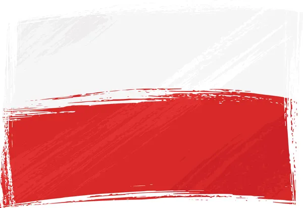 Grunge Polonya bayrağı — Stok Vektör