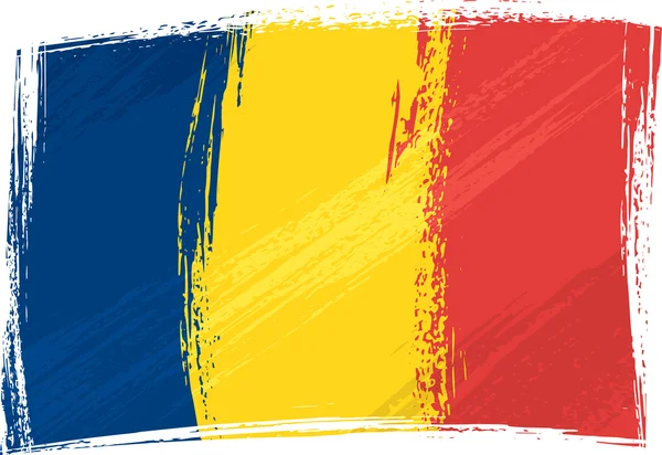 Grunge Tchads flagga — Stock vektor