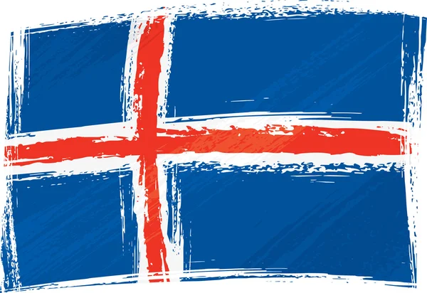 Grunge Drapeau d'Islande — Image vectorielle