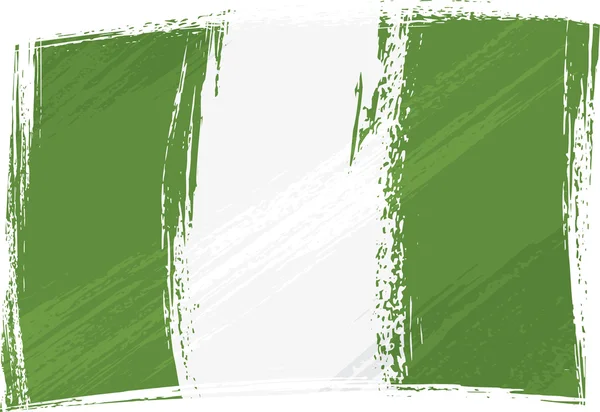 Grunge Bandeira da Nigéria — Vetor de Stock