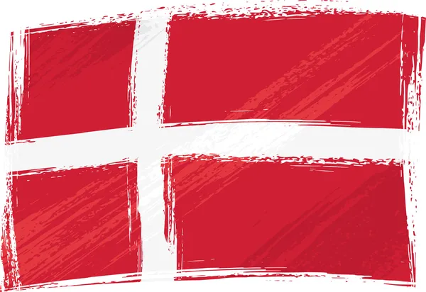 Grunge Danmark flagga — Stock vektor