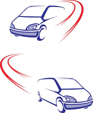 Fast car on road clipart