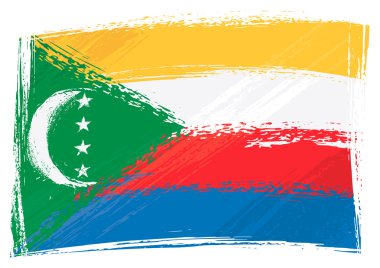 Grunge Comoros flag clipart