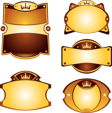 Gold labels set clipart