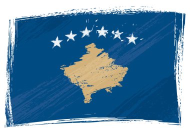 Grunge Kosovo flag clipart