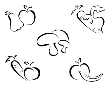 Vegetables symbols clipart