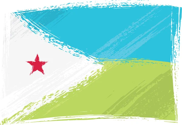 Grunge Djibouti Bandeira — Vetor de Stock