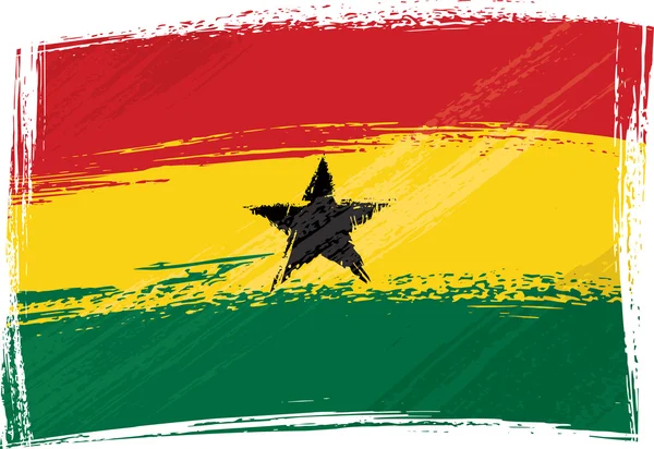 Grunge Gana bayrağı — Stok Vektör