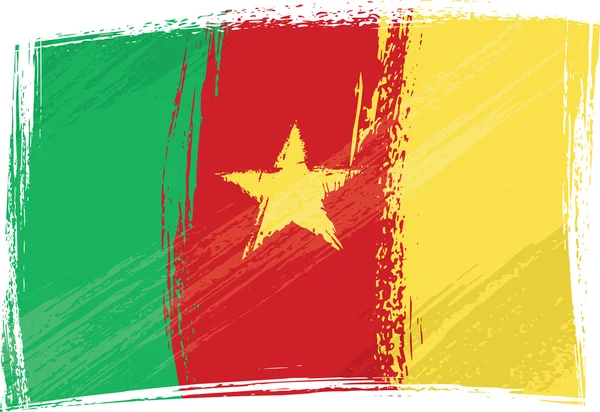 Grunge σημαία του Καμερούν — Διανυσματικό Αρχείο