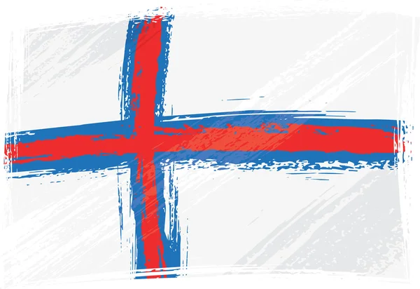 Grunge Feröer-szigeteki zászló — Stock Vector