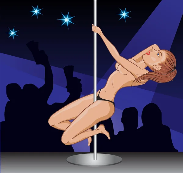 Erotic pole dancer — Stock Vector