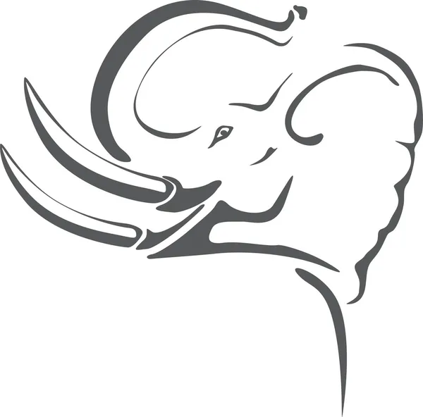 Tatuaggio elefante — Vettoriale Stock