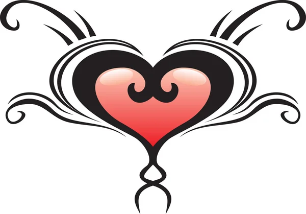Καρδιά crest τατουάζ — Διανυσματικό Αρχείο