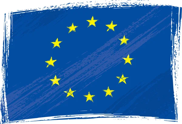 Grunge europäische Gewerkschaftsfahne — Stockvektor