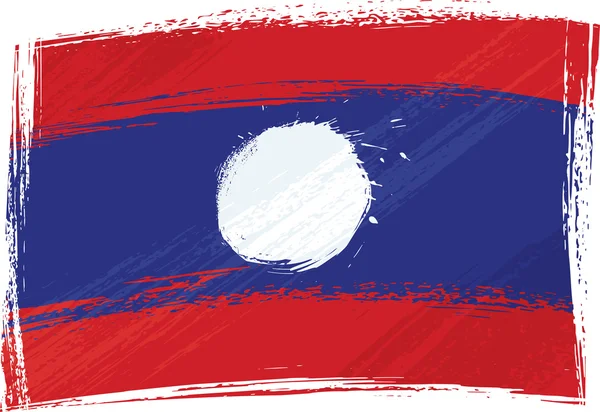 Bandeira do Grunge Laos — Vetor de Stock