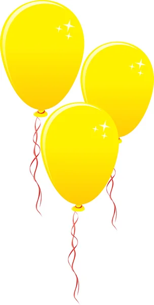 Três balões de ouro — Vetor de Stock